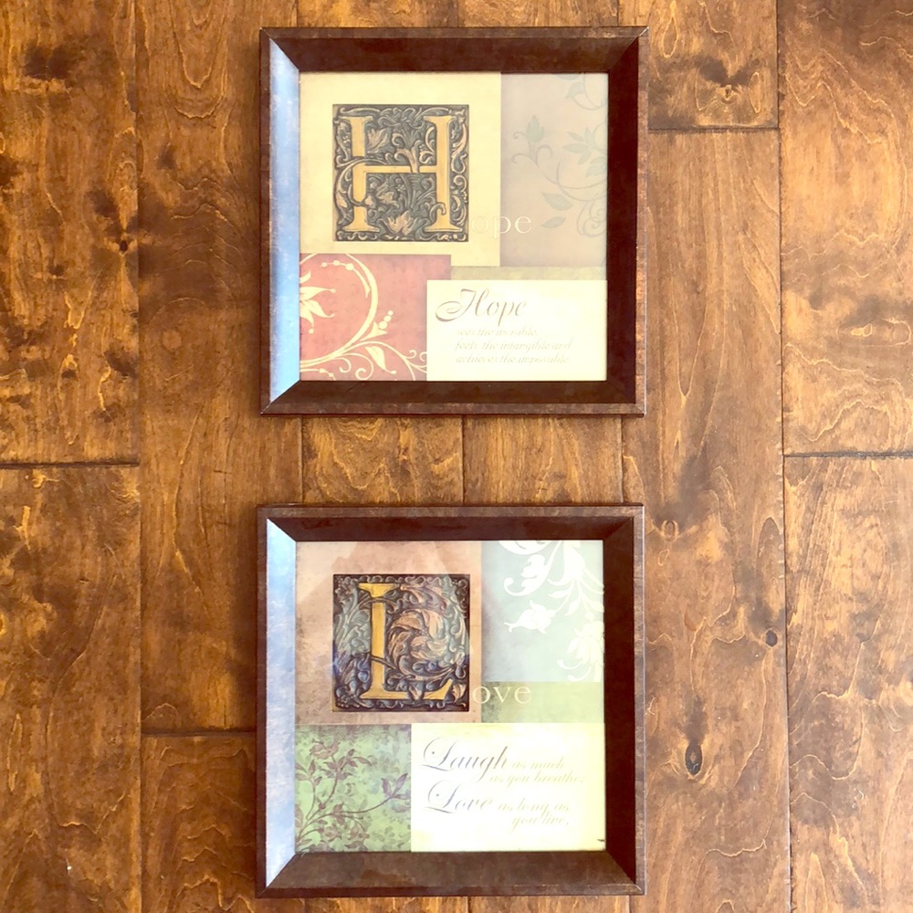 Two framed wall pictures